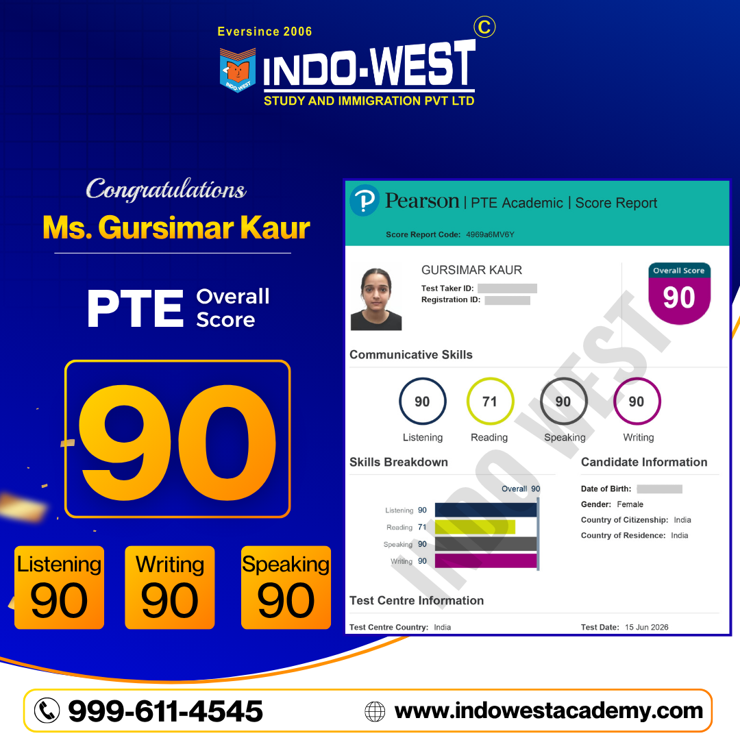 Gursimar PTE achievement